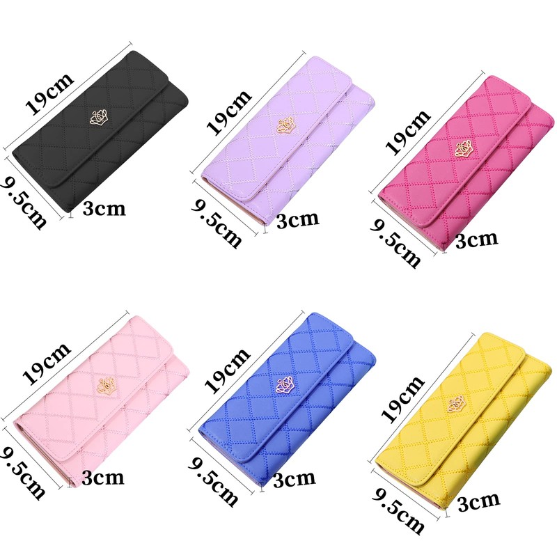 Symphonyw Symphonyw PU Leather Wallet Crown Women Ladies Girls Purse,Long