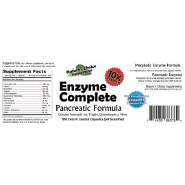 Nature's Choice Supplements Chymotrypsin Enzymes Extra Strength 100 Capsules