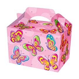 Diamante Crafts Party Boxes -Themed Character Food Loot Treat Box - 16 Designs - Choose Quantity (5 - Party Boxes, Butterfly)