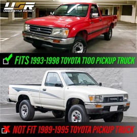 USR T100 Clear Corner Lights - Front Corner Signal Lamps (Left + Right) Compatible with 1993-1998 Toyota T-100 Pickup Truck (Clear Lens, comes with x2 Amber Bulbs and Sockets)