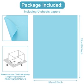 Soild Color Wrapping Paper 6 Folded Sheets,6 Color Gift Wrap Paper,Colorful Matte Plain Wrapping Paper Dual Surface Bulletin Board Poster Paper 51×75cm For Wrapping Painting Crafts All Occasion Decor