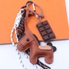 Cute Leather Horse Chocolate Purse Charm - Unique Designer Rope