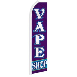 Alternative Novelties Vape Shop Purple 2.5'x11.5' Super Knit Polyester Advertising Super Swooper Flag