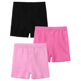 YERIOK 3 Pack Cotton Baby Girls Shorts Toddler Biker Shorts Girls Bike Shorts Cartwheel Under Shorts for Baby Girl Clothes Mixed Color A 4T