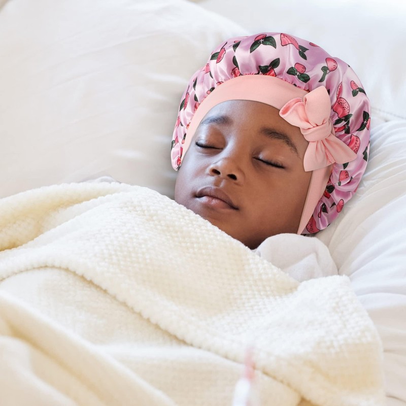 Kids Satin Bonnet - 3 Packs Baby Bonnet for Curly