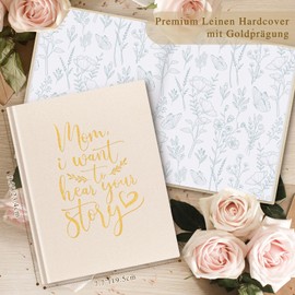 Lanpn Mama erzähl mal Book, 270+ Questions to Mother Life Story Filling Book Memory Book, Mom Life Story Journal Memory Book Life Book, Mother's Day Birthday Gift, Beige