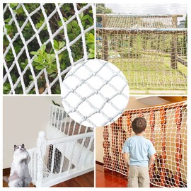 FIYSON Safety Net for Children, Balcony Cat Net, Upgrade 3 cm Mesh, Stair Protective Net, Barrier Net Outdoor, Protective Net Bunk Bed, Net Fall Protection, Universal Protective Net, White (1.5 x 3 m)