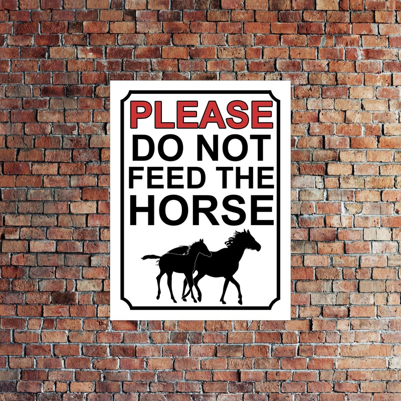 Shawprint PLEASE DO NOT FEED THE HORSES METAL SIGN 200MM