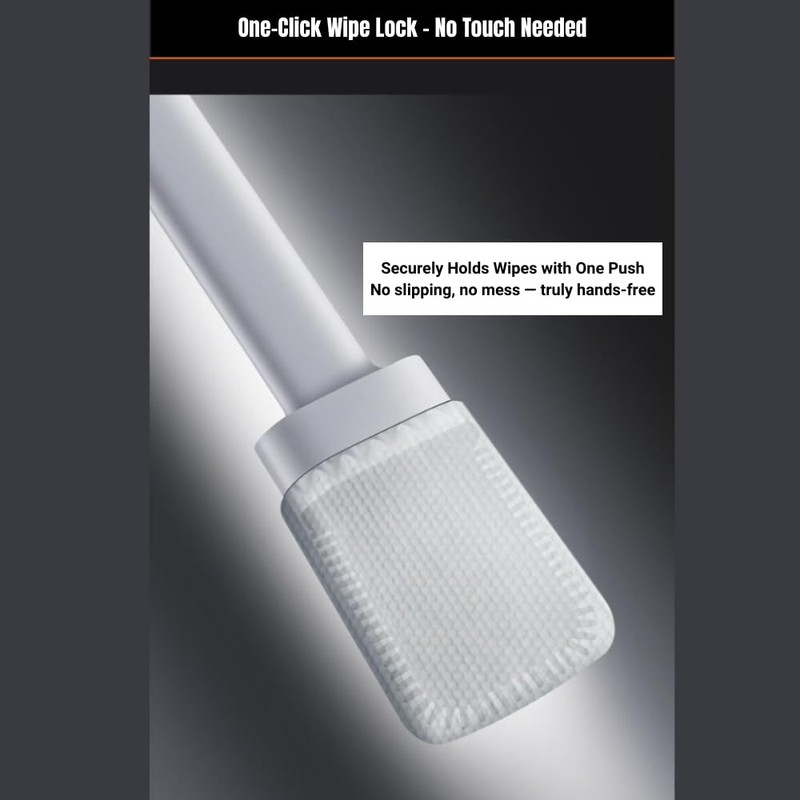 CBUCKS Disposable Toilet Brush – Silicone Head, Hands-Free Wet Wipe
