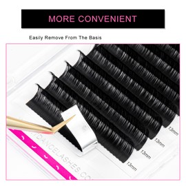 TDANCE TDANCE Premium C CC D DD J B L Curl 0.03-0.18mm Thickness Semi Permanent Individual Eyelash Extensions Silk Volume Lashes Professional Salon Use Mixed 14-19mm Length In One Tray (D-0.05,14-19mm)