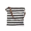 MAIKA Recycled Canvas City Sling Crossbody Bag, Stripes Charcoal, Grey