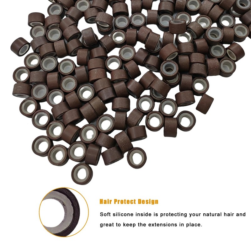 Aouuhe 500 Pcs Micro Link Rings Beads for Hair Extensions