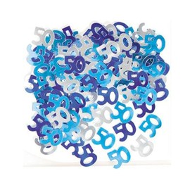Unique Party 55216 - Glitz Blue Foil 50th Birthday Confetti