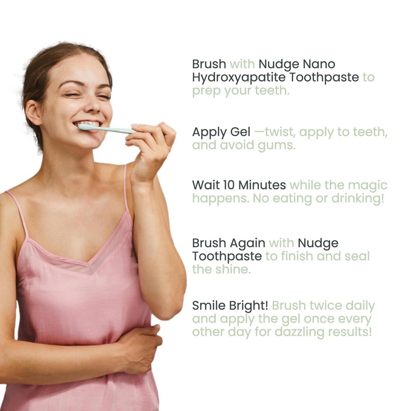 Nudge Whitening Kit with 10% Nano Hydroxyapatite Toothpaste 4.5 oz