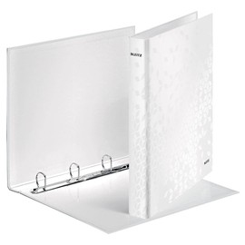 Leitz WOW A4 Ring Binder with 4 Rings 25mm Gloss White