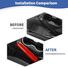 RT-TCZ for Jeep JK Handbrake Cover Trim Red, Parking Brake Cover Trim for Jeep Wrangler JK JKU 2011-2017 Red Interior Accessories