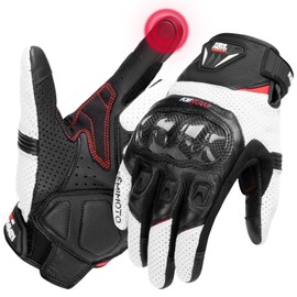 KEMIMOTO 8003 Motorcycle Gloves, Sheep Leather, Motorcycle Gloves, Carbon Protector, Smartphone Compatible, Breathable, For Spring, Summer, Autumn, Winter, Motorcycle Gloves, For Bicycles, Outdoors,