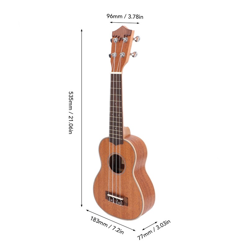 21in Ukulele Wooden Portable 4 String Mini Acoustic Guitar for