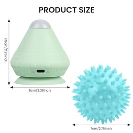 Alaoo Electric Adsorption Fascia Ball, Electric Trigger Point Pusher, Massage Fascia Fitness Ball with Suction Cup with Hedgehog Balls for Muscle Pain and Tension (Green)