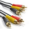 kenable TRIPLE RCA Phono Plugs to Plugs COMPOSITE & Audio