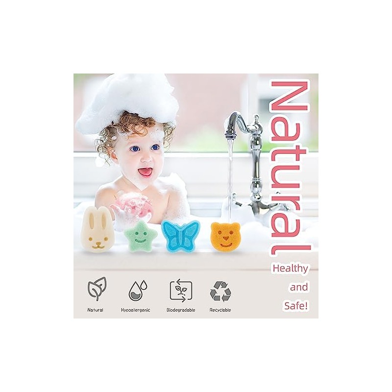 Juego De Esponjas Konjac Para Baño De Bebé LMSMW -