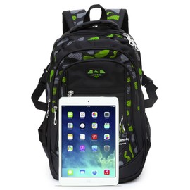 ADGBPE Boys Backpack School Bag Secondary Backpack Teenager Students Durable Heavy Duty Large Kids Book Bags Waterproof, 1 green