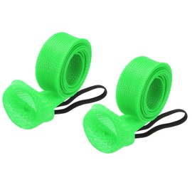 PATIKIL 67" Rod Sock 2pcs Fishing Rod Sleeve Cover Braided Mesh Pole Protector Gloves for Spinning Rod Fly Rod Ice Rod Casting Rod Green