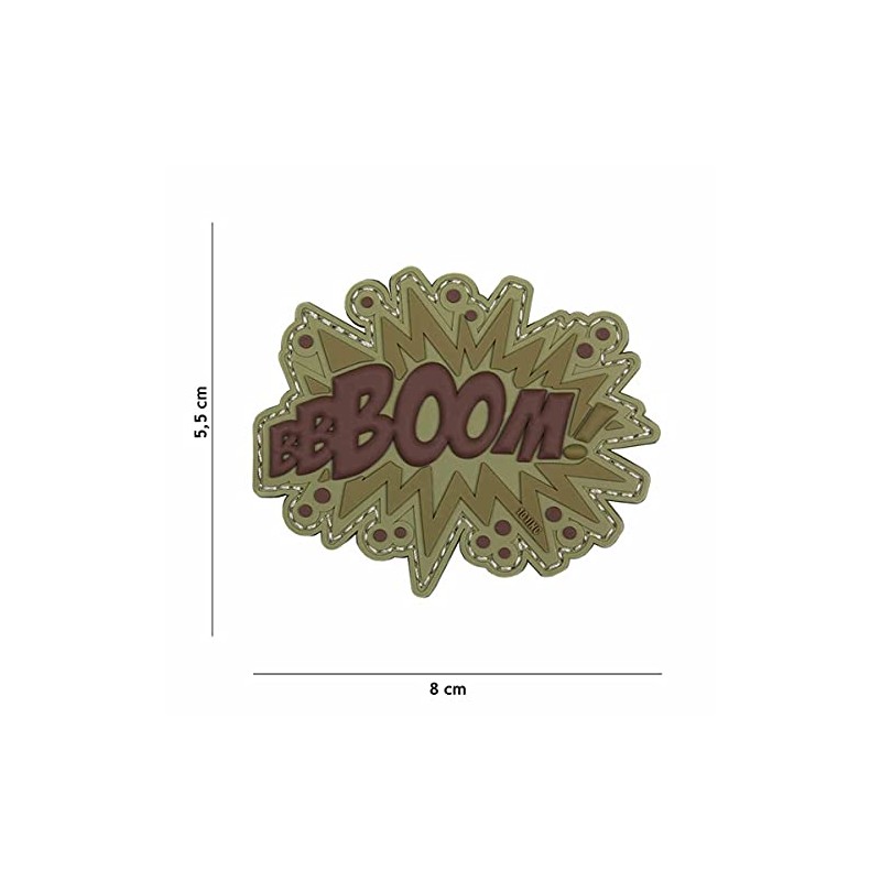 Emblem 3D PVC Boom! Brown / Green Badge Rubber Patch