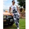 YXLUOKY Cow Print Overalls for Men Animal Pants Fall Jumpsuit