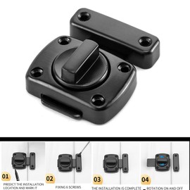 ZiYuya Bathroom Toilet Door Lock Latch, Rotate Bolt Gate Latch Sliding Door Lock, Bar Barn Door Latch for Wine Cabinet Closet Window Swivel Lock Door Lock Latch (Black)