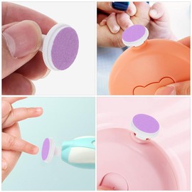 DOITOOL Baby Nail File Pads 24Pcs Baby Nail Trimmer Replacement Pads Electric Baby Nail Grinding Heads for Standard Electric Kid Nail Trimmer Suits to Newborn Infant Toddler, 6-12 Months