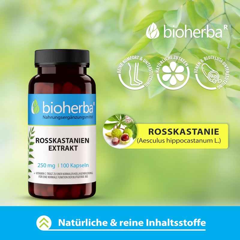 Bioherba Horse chestnut extract, 100 capsules 250 mg
