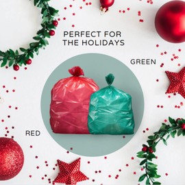 Plasticplace 64-65 Gallon Trash Can Liners for Toter │ 1.5 Mil │ Green Heavy Duty Garbage Bags │ 50” x 60” (50 Count) (W65LDGTL)