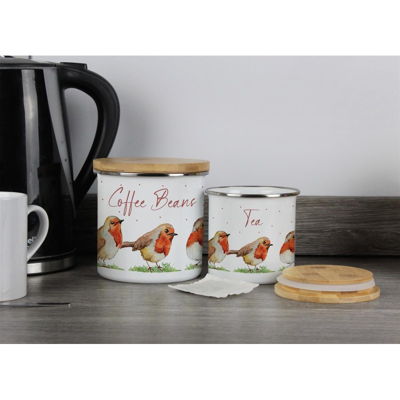 Purely Home Robins Green Tea Storage Canister - Birds Nature
