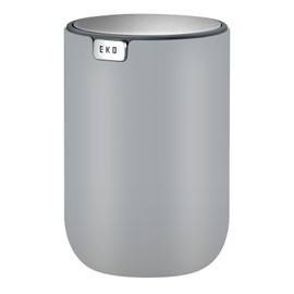 EKO Fandy Table Bin, 1.5L Mini Desk Rubbish Bin with Swing-Top Lid, 1.5 Litre Small Table Round Wastebasket for Office, Home, Bathroom, Bedroom, Car(Grey)