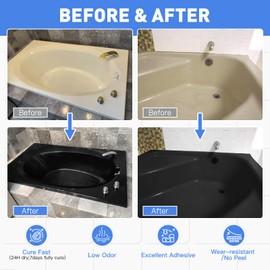 DWIL Tub and Tile Paint 16.5 oz, Tub Paint for Bathtub, Tile Refinishing with Hardener, Water Based, Low Odor, Semi-Gloss Black, 25-30sq.ft