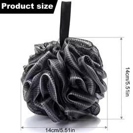 Bath Sponge, Shower Sponge, 4 Pieces Black Mesh Loofah Body Exfoliating Brush, Clean Loofah Sponge for Bathing, Comfortable and Soft Mesh Loofah Body Exfoliating Brush