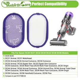 Rebirthcare dc34 dc35 filter for dyson dc30 dc44 dc31 dc45 dc56 animal plus motorhead total clean digital slim multi floor exclusive handheld vacuum pre-filter replacement parts # 917066-02