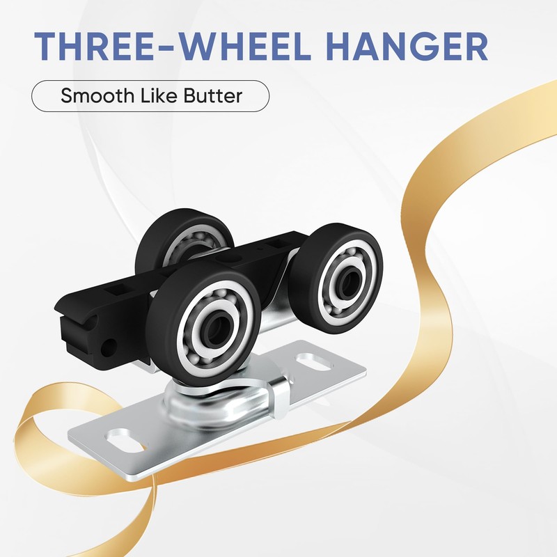 JUBEST 7FT Commercial Grade Pocket Door Hardware and Track Set,