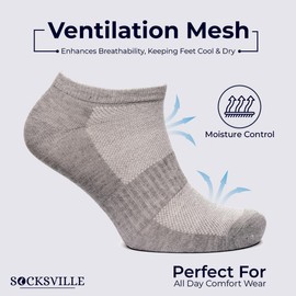 12 Pairs Mens Trainer Socks Grey | Low Cut Ankle Socks with Ventilation Mesh | Indoor/Outdoor Sports, Athletic Wear, Workout & Everyday Casual | Soft, Durable & Quick Drying Mens Ankle Socks 7-11