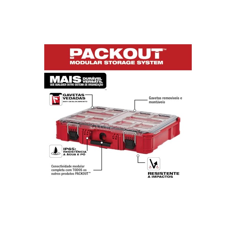 Milwaukee 48-22-8430 Packout, 10 Compartment, Small Parts Organizer