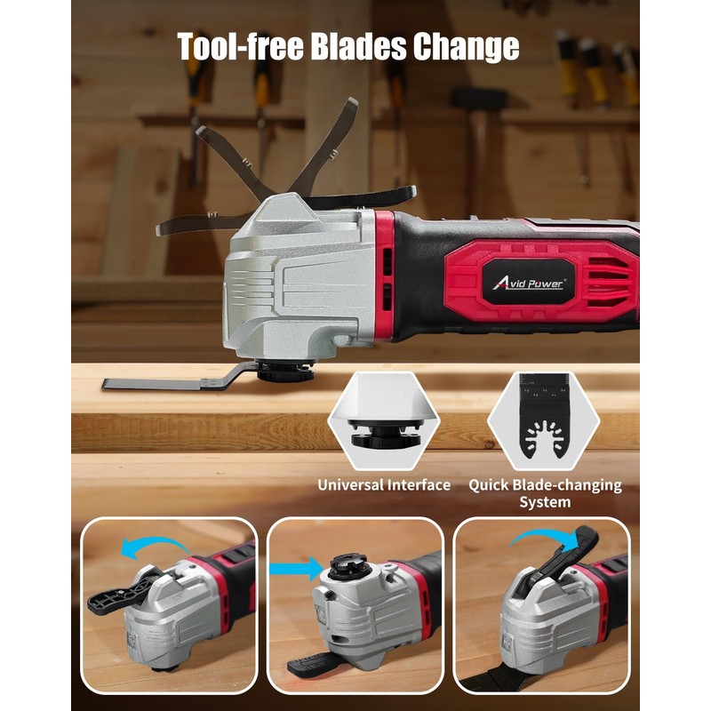 AVID POWER Cordless Oscillating Tool 20V Battery Powered Oscillating Multitool
