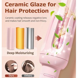 Auto Hair Curler, which is an automatic curling iron equipped with 4 different temperature settings and 3 timer options. It has the function of automatic shut-off and is designed to be anti-scald and anti-tangle. wavytalk negative ion - Colour: green