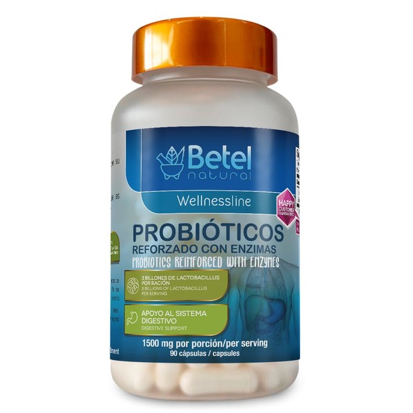 Betel Natural Probioticos con Enzimas - Probiotics with Enzymes Papaya Fruit with Acidophilus - 90 Capsules