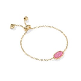 Kendra Scott Elaina Bracelet in 14k Gold-Plated Brass, Hot Pink Drusy, Fashion Jewelry for Women
