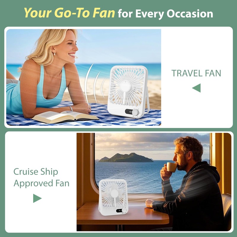Portable Fan for Travel, Cruise Essentials Carnival 2025 for Cruise