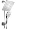 Dream Spa Ultra-Luxury 9" Rainfall Shower Head/Handheld Combo. Convenient Push-Button