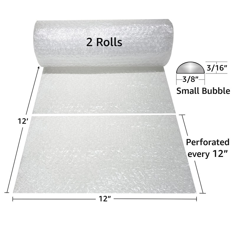 uBoxes Bubble Roll 12" Wide x 24 ft Small Wrap
