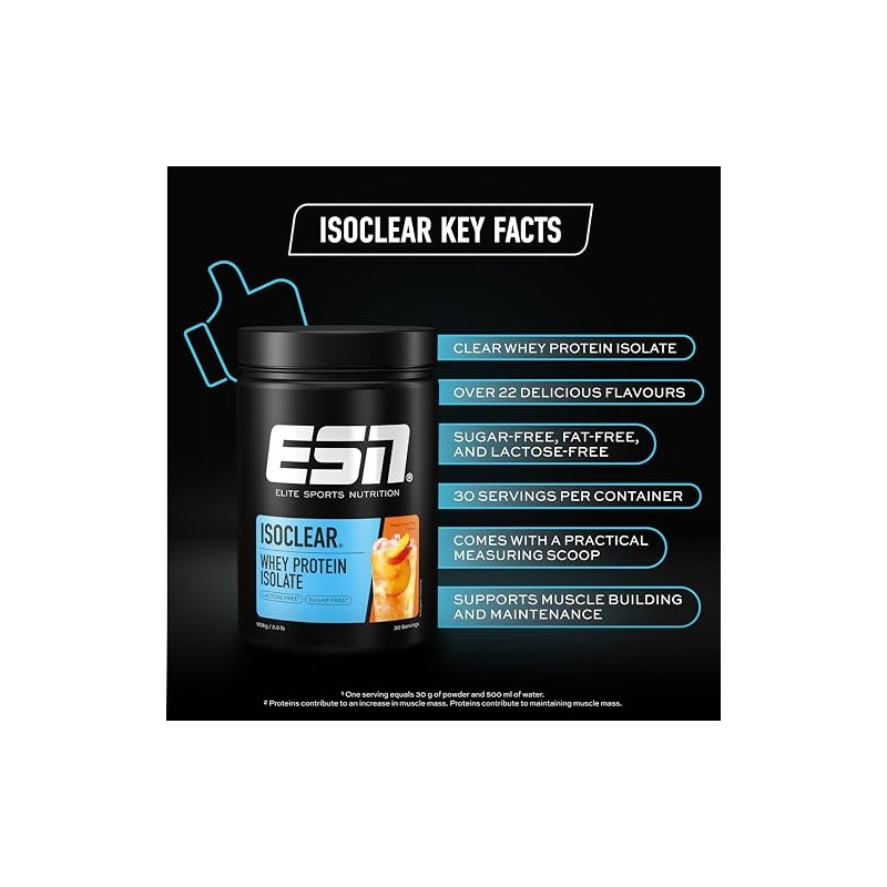 ESN ISOCLEAR Whey Isolate Protein Powder, Sample Box, 5 x