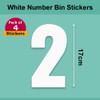 Pack of 4 White Wheelie Bin Number 2 Stickers (17